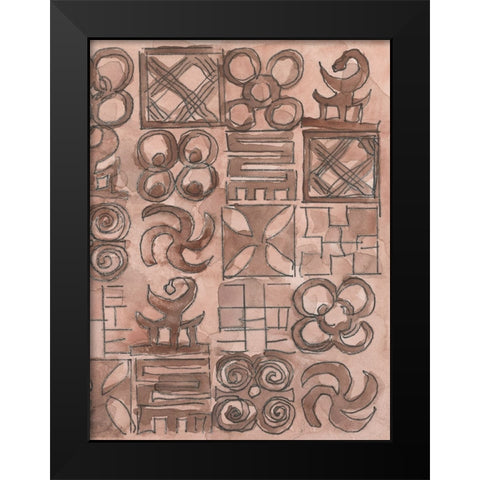 Adinkra Inspiration II Black Modern Wood Framed Art Print by Dixon, Samuel