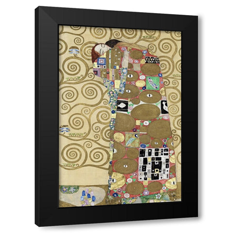 Fulfillment Black Modern Wood Framed Art Print by Klimt, Gustav