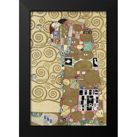 Fulfillment Black Modern Wood Framed Art Print by Klimt, Gustav
