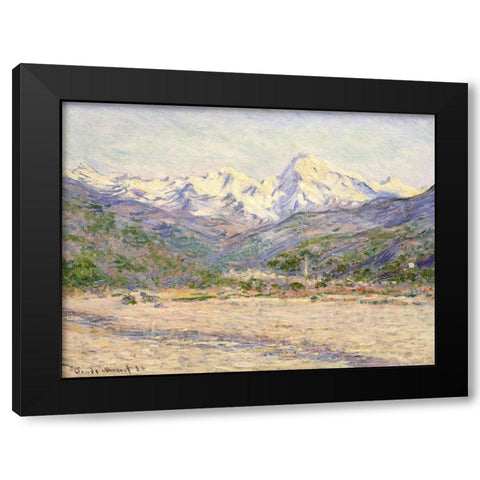 The Valley of the Nervia Black Modern Wood Framed Art Print with Double Matting by Monet, Claude