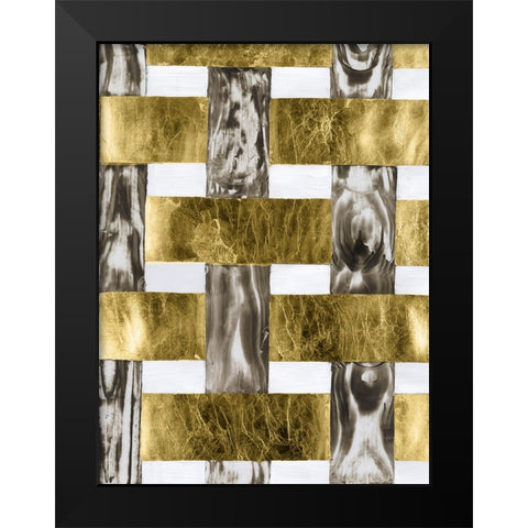 End Grain Weave III Black Modern Wood Framed Art Print by Lam, Vanna