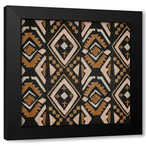Block Tribal Patterns II Black Modern Wood Framed Art Print with Double Matting by Wang, Melissa