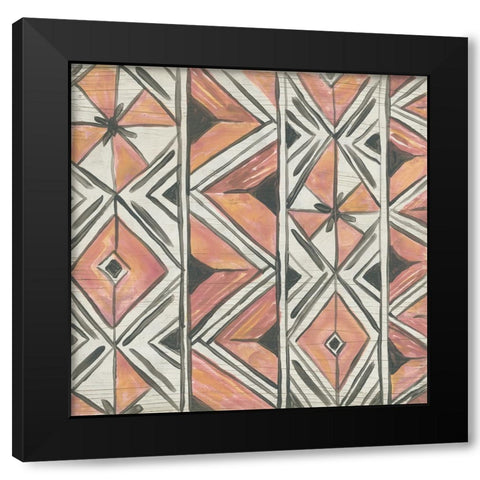 Sunset Chevron I Black Modern Wood Framed Art Print with Double Matting by Vess, June Erica