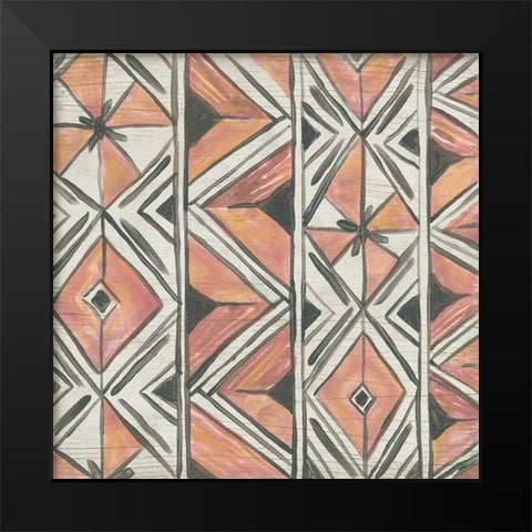 Sunset Chevron I Black Modern Wood Framed Art Print by Vess, June Erica