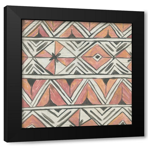 Sunset Chevron II Black Modern Wood Framed Art Print with Double Matting by Vess, June Erica