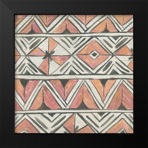 Sunset Chevron II Black Modern Wood Framed Art Print by Vess, June Erica