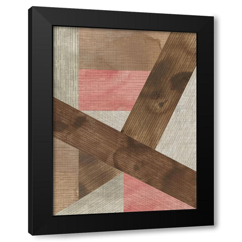 Texture Puzzle II Black Modern Wood Framed Art Print with Double Matting by Vess, June Erica