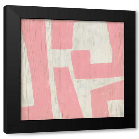 Pink Maze I Black Modern Wood Framed Art Print with Double Matting by Vess, June Erica