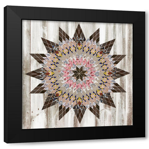 Rustic Quilt I Black Modern Wood Framed Art Print with Double Matting by Wang, Melissa