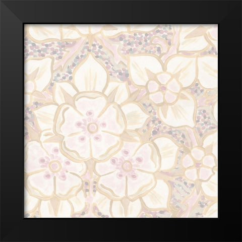 Parisian Nouveau Floral II Black Modern Wood Framed Art Print by Vess, June Erica