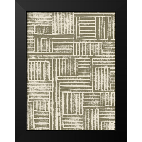 Earth Puzzle I Black Modern Wood Framed Art Print by Vess, June Erica