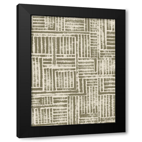 Earth Puzzle II Black Modern Wood Framed Art Print with Double Matting by Vess, June Erica