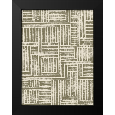 Earth Puzzle II Black Modern Wood Framed Art Print by Vess, June Erica