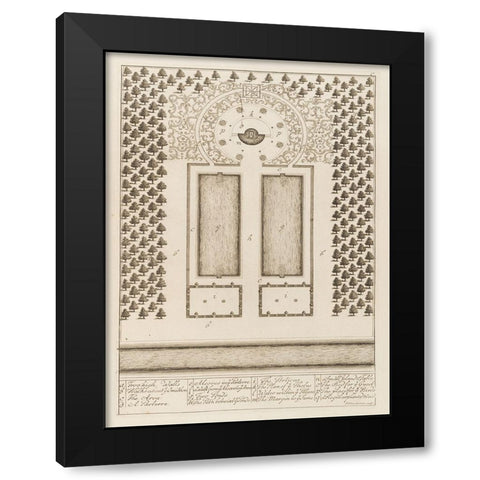 Antiquities of Pola, Ancient Blueprints II Black Modern Wood Framed Art Print with Double Matting by Unknown