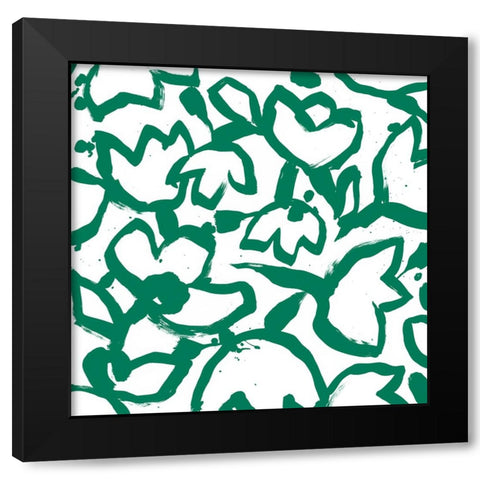 Flora Patch I Black Modern Wood Framed Art Print with Double Matting by Vess, June Erica
