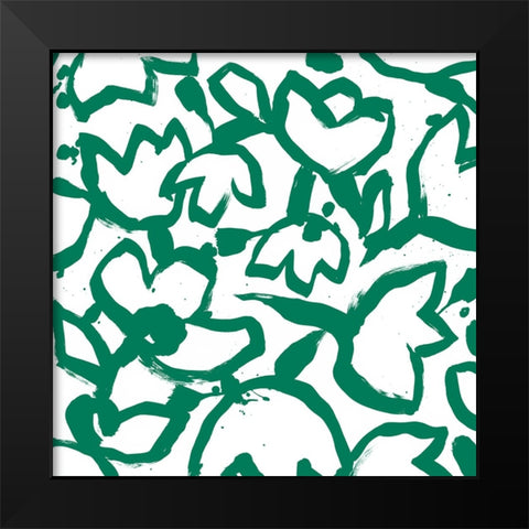 Flora Patch I Black Modern Wood Framed Art Print by Vess, June Erica