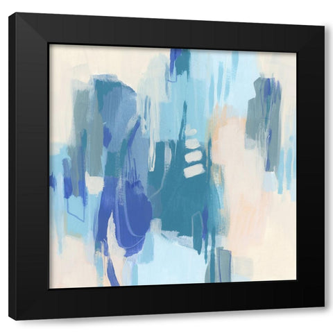 Azure Margin II Black Modern Wood Framed Art Print by Vess, June Erica