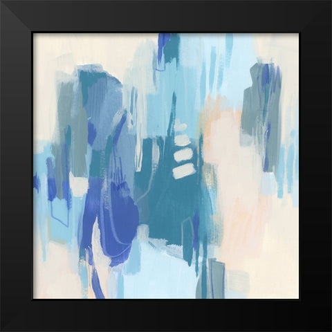 Azure Margin II Black Modern Wood Framed Art Print by Vess, June Erica