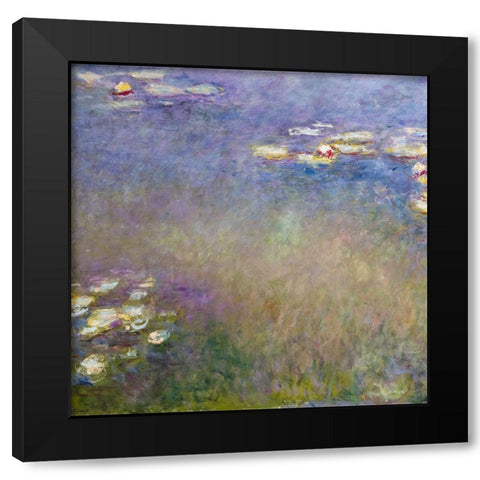 Monet Water Lilies I Black Modern Wood Framed Art Print by Monet, Claude