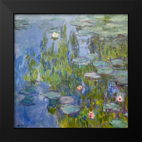 Monet Water Lilies II Black Modern Wood Framed Art Print by Monet, Claude