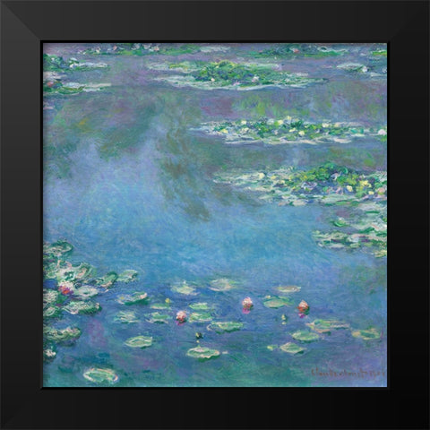 Monet Water Lilies III Black Modern Wood Framed Art Print by Monet, Claude