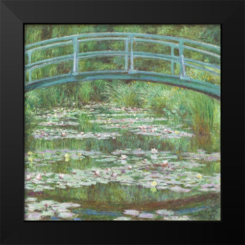 Monet Japanese Bridge I Black Modern Wood Framed Art Print by Monet, Claude