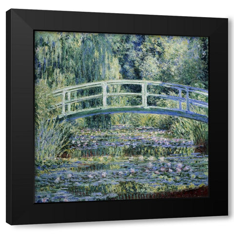 Monet Japanese Bridge II Black Modern Wood Framed Art Print by Monet, Claude