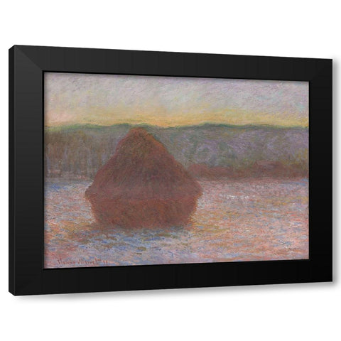 Monet Haystacks I Black Modern Wood Framed Art Print by Monet, Claude