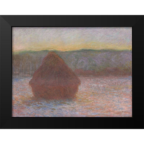 Monet Haystacks I Black Modern Wood Framed Art Print by Monet, Claude