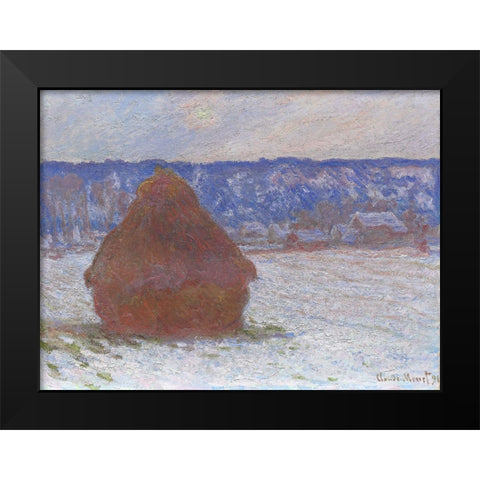 Monet Haystacks III Black Modern Wood Framed Art Print by Monet, Claude