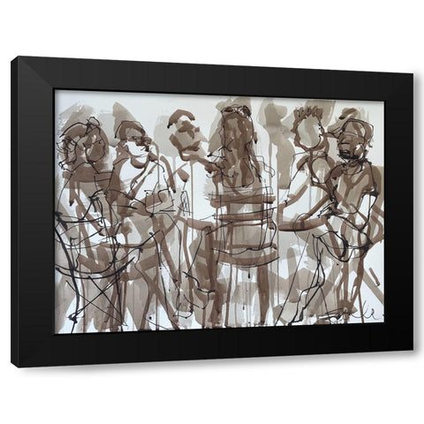 The Social Hour Black Modern Wood Framed Art Print by Ferrell, Erin McGee