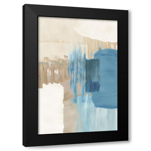 Blue Motion II Black Modern Wood Framed Art Print by Kouta, Flora