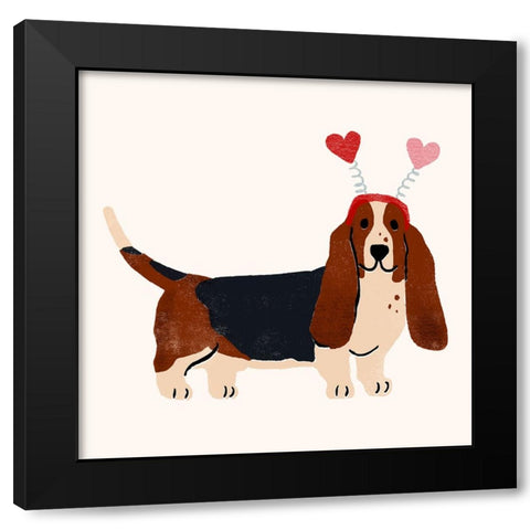 Little Legs Big Heart II Black Modern Wood Framed Art Print with Double Matting by Barnes, Victoria