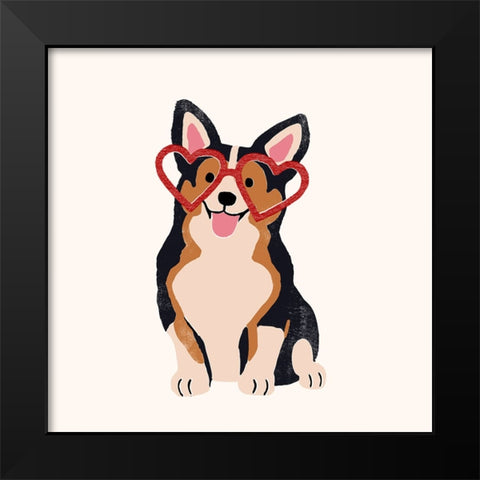 Little Legs Big Heart III Black Modern Wood Framed Art Print by Barnes, Victoria