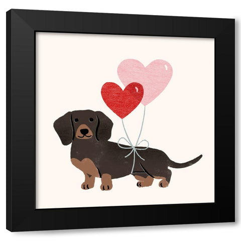 Little Legs Big Heart IV Black Modern Wood Framed Art Print by Barnes, Victoria