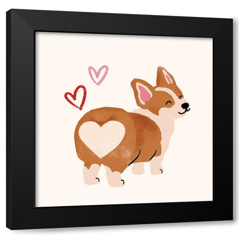 Little Legs Big Heart V Black Modern Wood Framed Art Print with Double Matting by Barnes, Victoria