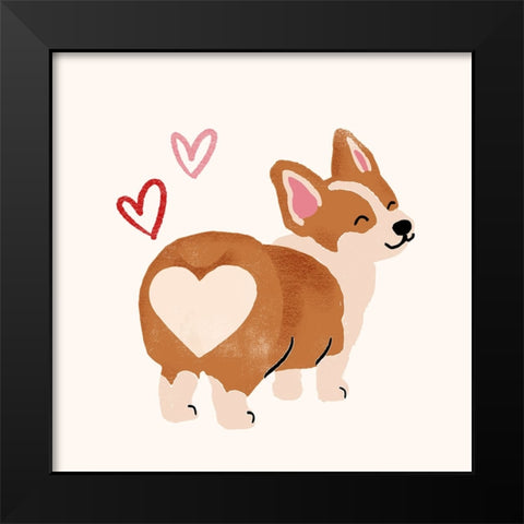 Little Legs Big Heart V Black Modern Wood Framed Art Print by Barnes, Victoria