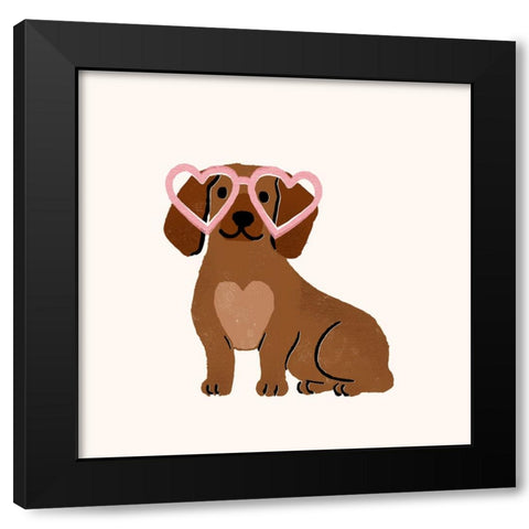 Little Legs Big Heart VI Black Modern Wood Framed Art Print by Barnes, Victoria