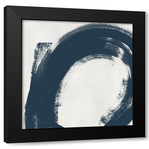 Custom Block Brushwork II Black Modern Wood Framed Art Print by Vess, June Erica