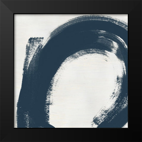 Custom Block Brushwork II Black Modern Wood Framed Art Print by Vess, June Erica