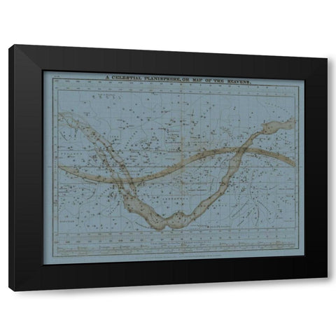 Celestial Planisphere Black Modern Wood Framed Art Print by Evans, W.G.