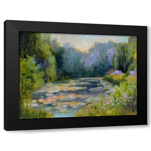 Monets Garden I Black Modern Wood Framed Art Print with Double Matting by Weber, Mary Jean