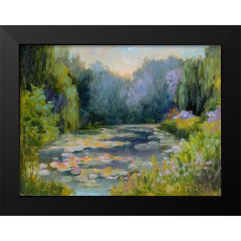 Monets Garden I Black Modern Wood Framed Art Print by Weber, Mary Jean