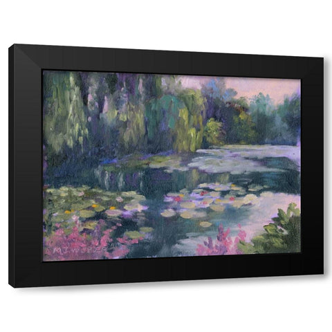 Monets Garden II Black Modern Wood Framed Art Print by Weber, Mary Jean