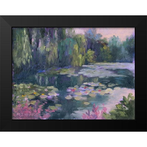 Monets Garden II Black Modern Wood Framed Art Print by Weber, Mary Jean