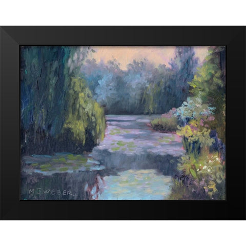 Monets Garden III Black Modern Wood Framed Art Print by Weber, Mary Jean