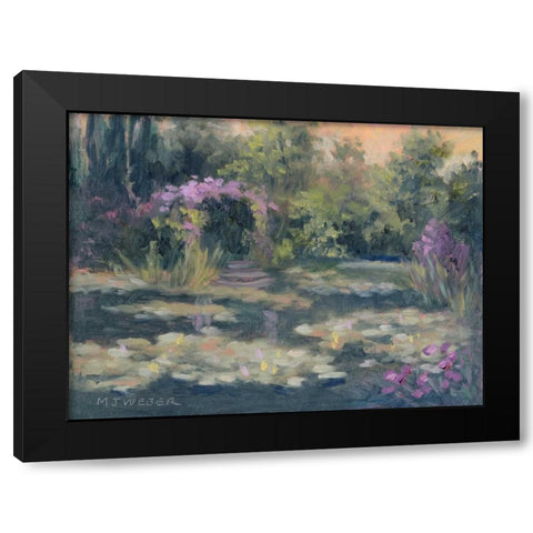 Monets Garden IV Black Modern Wood Framed Art Print by Weber, Mary Jean