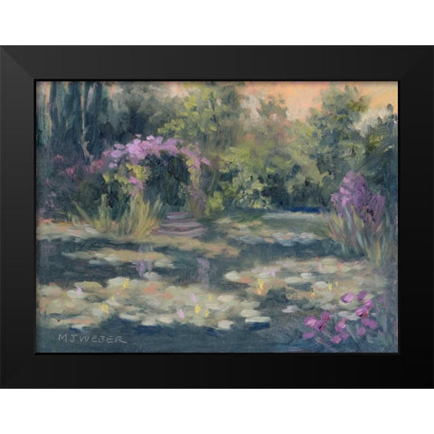 Monets Garden IV Black Modern Wood Framed Art Print by Weber, Mary Jean