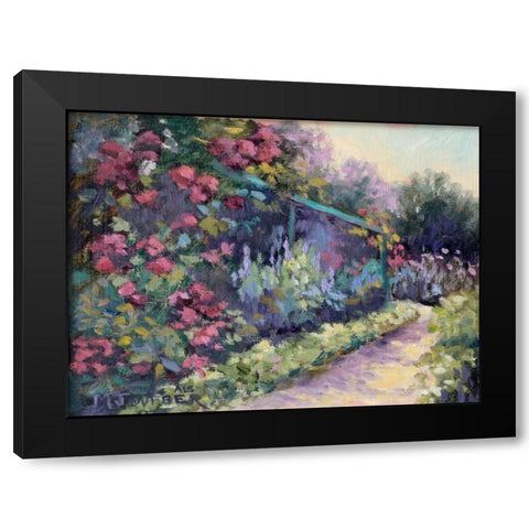 Monets Garden VI Black Modern Wood Framed Art Print with Double Matting by Weber, Mary Jean