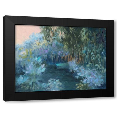 Monets Garden VII Black Modern Wood Framed Art Print with Double Matting by Weber, Mary Jean